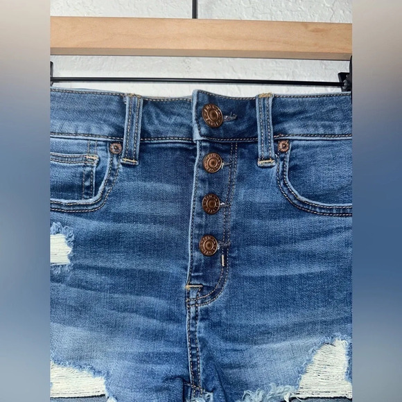 American Eagle Hi-Rise Shortie Jean Shorts, Size 2 - Picture 2 of 8